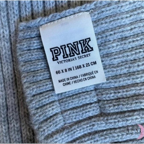 NWT VS Pink Ribbed Gray Scarf - Picture 5 of 5